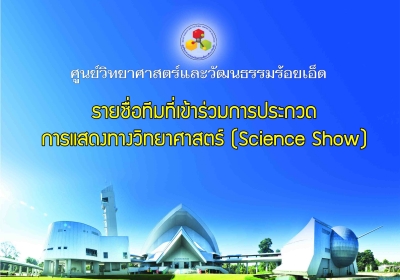 รายชื่อทีมที่เข้าร่วมการประกวดการแสดงทางวิทยาศาสตร์ (Science Show)